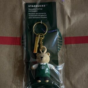 Starbucks Bear Keychain with Green Outfit